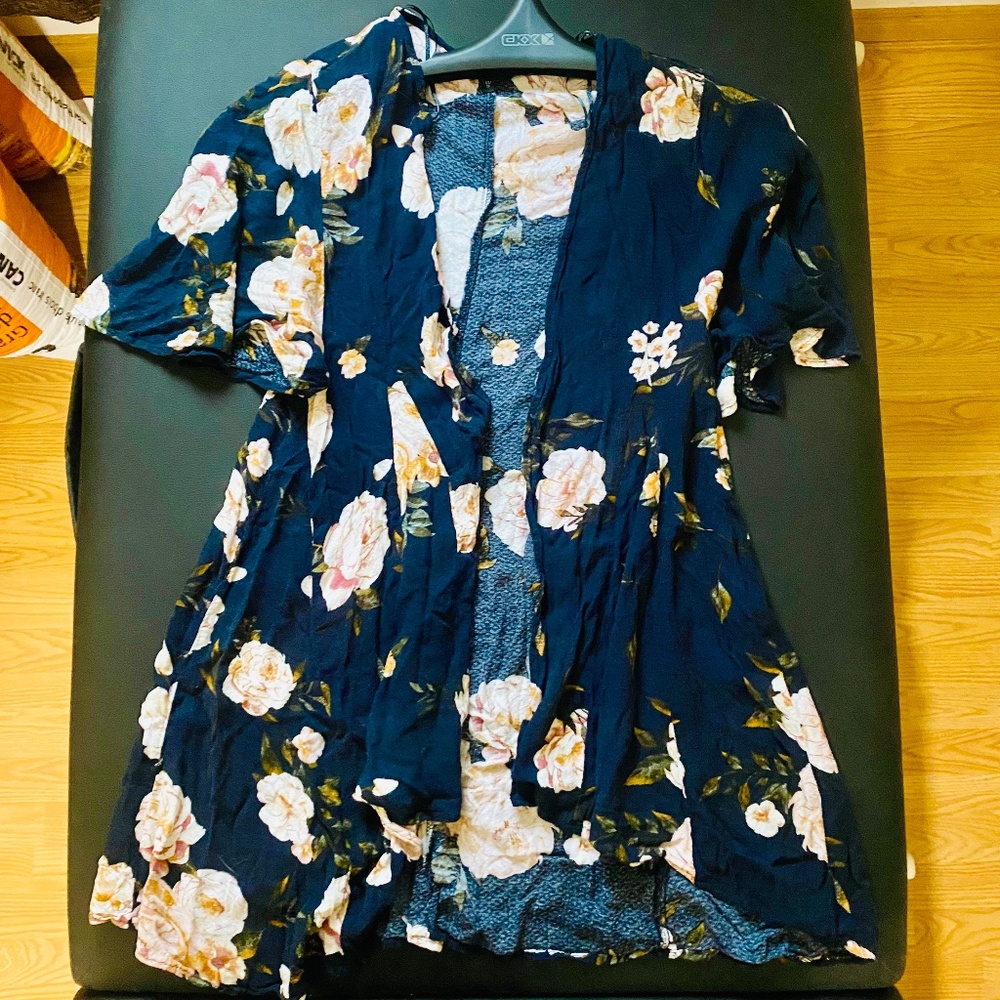 Open Front Floral Cover Up